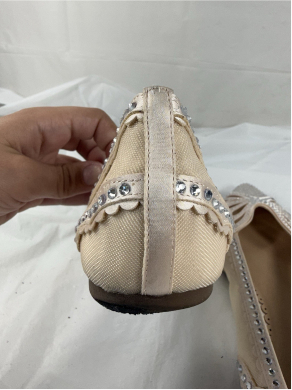 Copper Key Crystal Pointed Toe Butterfly Flat Shoes Womens 8M - Picture 15 of 15